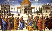 PERUGINO, Pietro Christ giving thw Keys to St Peter (mk08) china oil painting artist